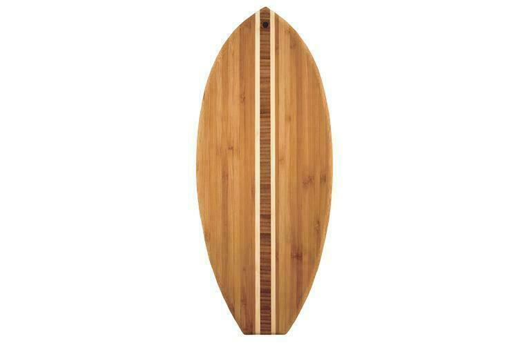Totally Bamboo Lil' Surfer Surfboard Shaped Bamboo Serving and Cutting Board, 14-12 x 6, Brown