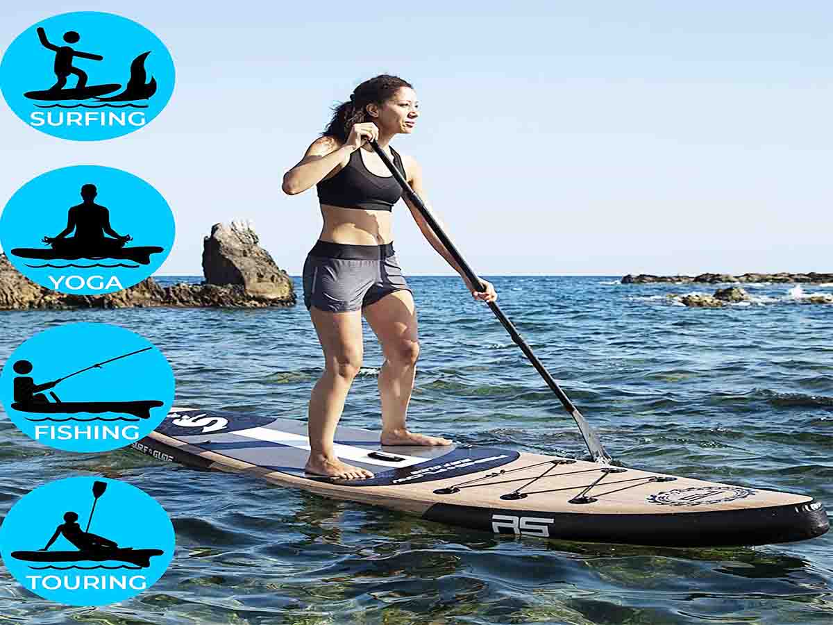 Non-Slip Deck TUBYIC Inflatable Stand Up Paddle Board Non-Slip Deck with Premium SUP Accessories,6 Inches Thick SUP Board with Adjustable Paddle for Paddling Surf Control Youth & Adult Beginner 
